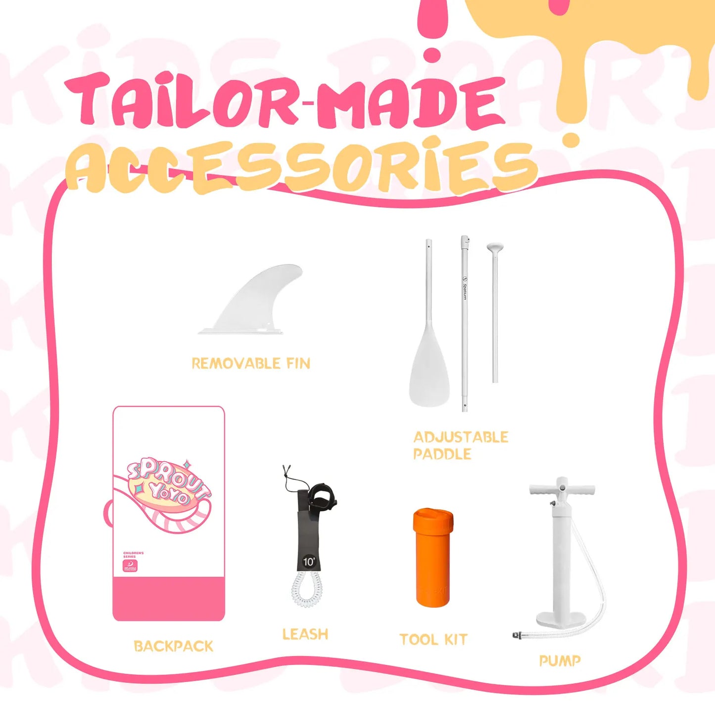 Spatium Kids Stand Up Paddle Board with Inflatable SUP Accessories, Wide Stable Design, Inflatable Paddle Board for Kid & Youth