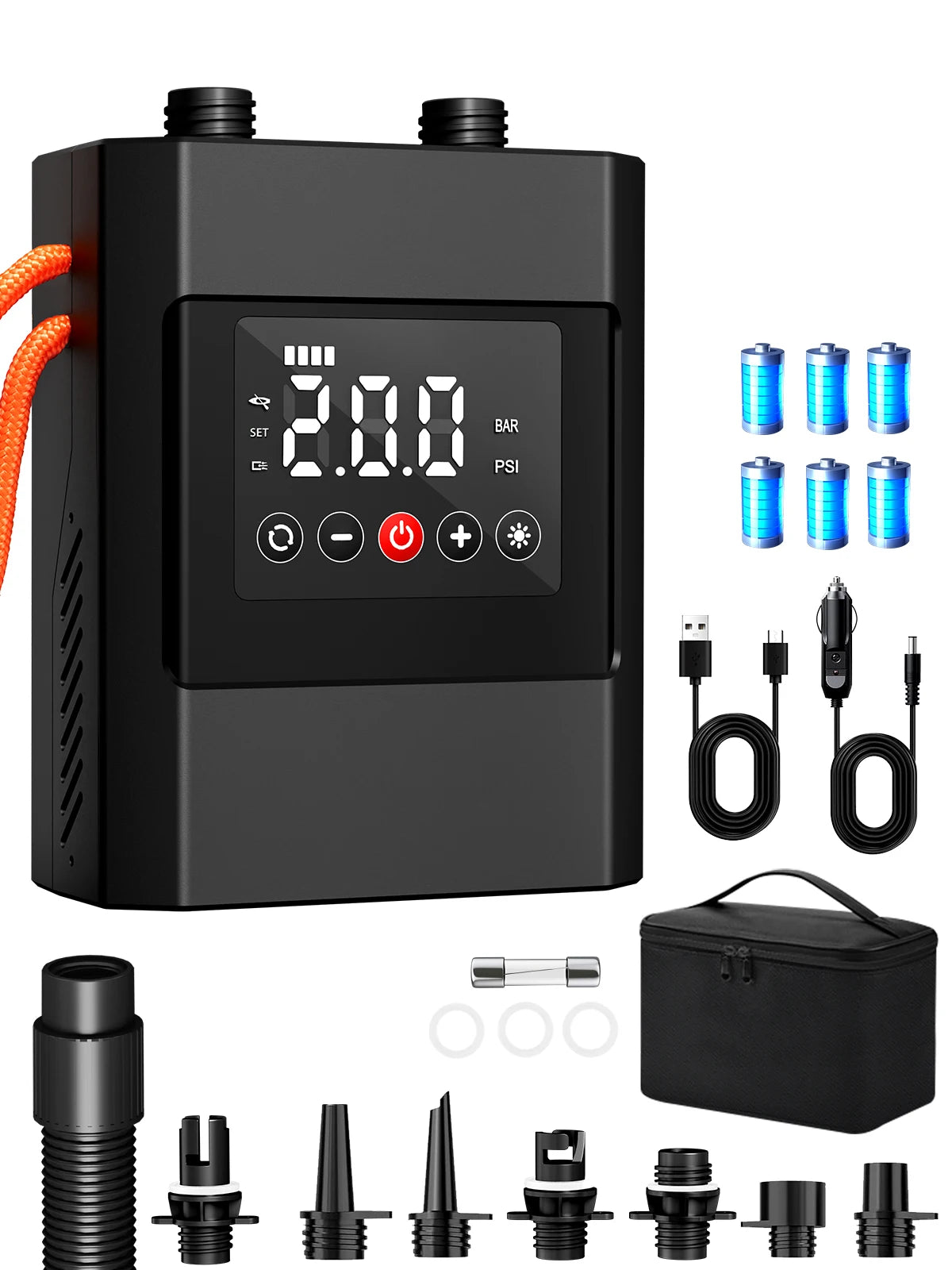 Electric Paddle Board Pump, 20PSI SUP pump for Paddleboard,Dual Stage Inflation&Deflation, Auto-Off and 12V DC connector for Sta