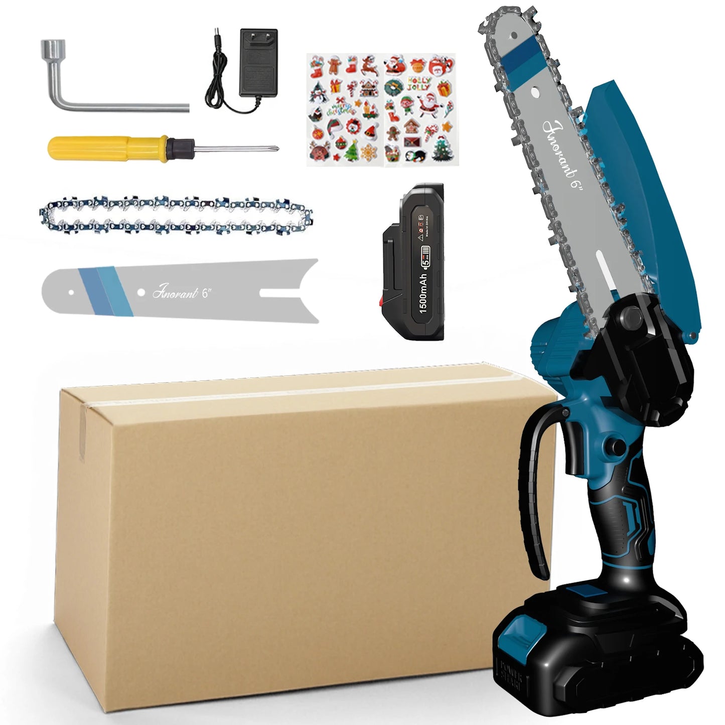 Mini Chainsaw Cordless Electric Chain Saws with 2 Batteries Powered, Super Handheld Portable Saws For Tree Cutting and Courtyard