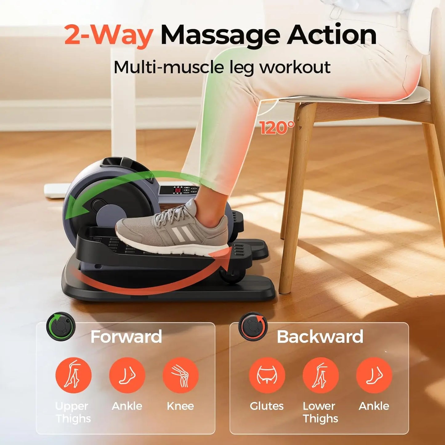 Under Desk Elliptical Exercise Machine, Electric Elliptical for Seniors with 10 Level Adjustable Resistance & Speeds