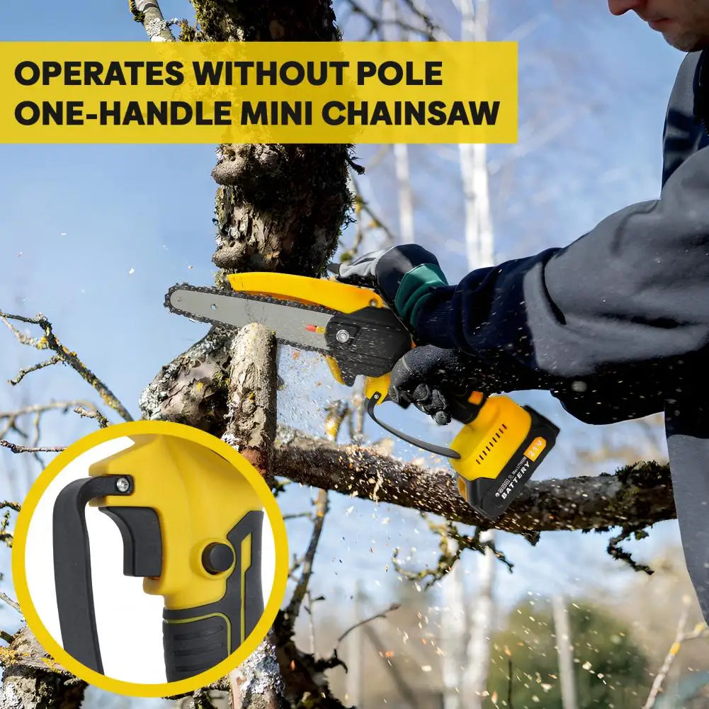 2 in 1 Cordless Pole Saw & Mini Chainsaw, 6-inch Brushless Electric Chain Saw, 5.9 Feet MAX Reach Pole Saw for Tree Pruning