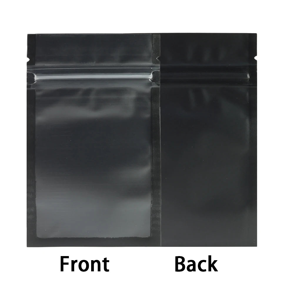 Resealable Zip Lock Bags Food Product Heat Sealable Packing Bag, 100PCS PET Plastic Mylar Pouch with Frosted Window