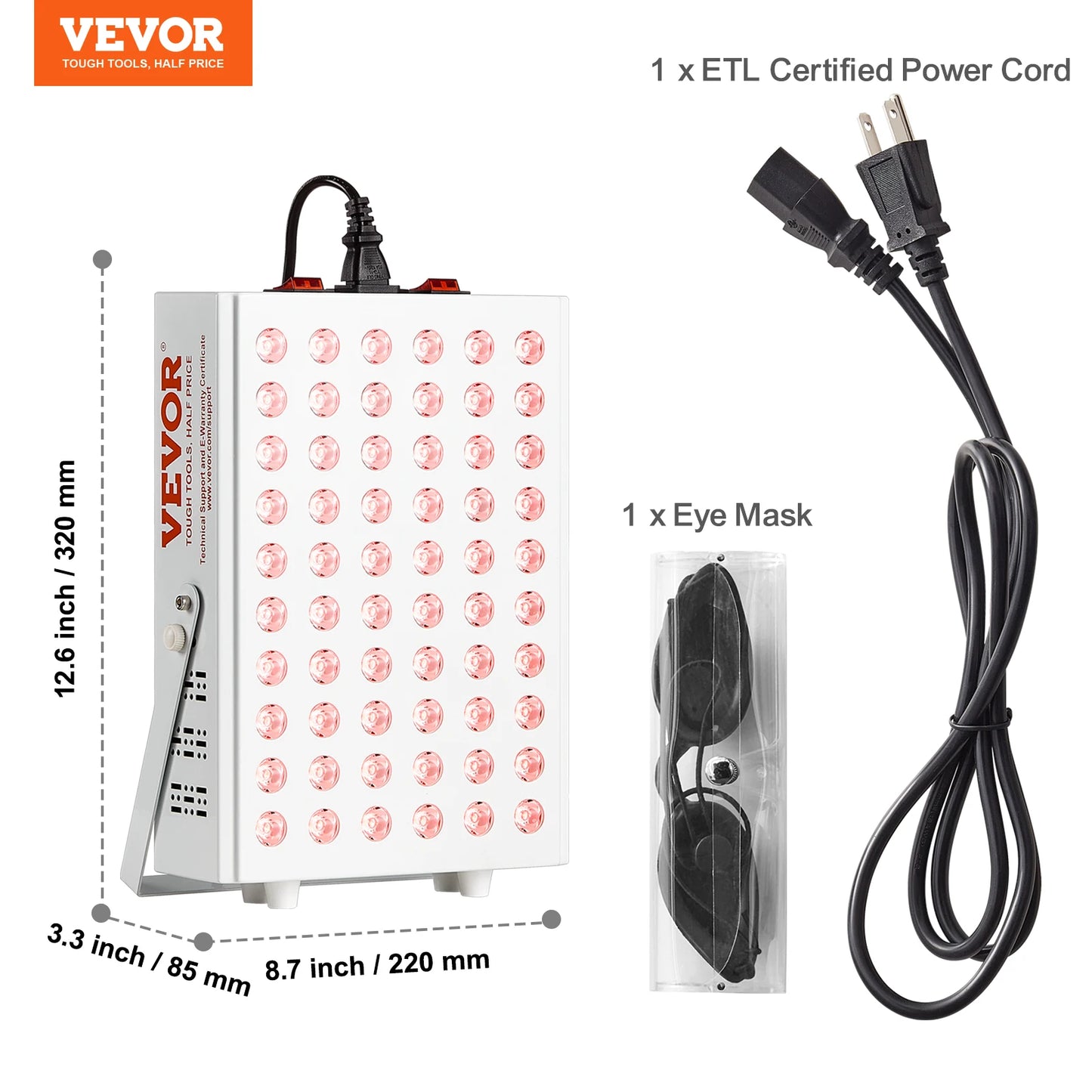 SucceBuy Red Light Therapy for Body Face 60 Dual-Chip LEDs Red 660nm & 850nm Combo High Power Red Light Therapy Panel