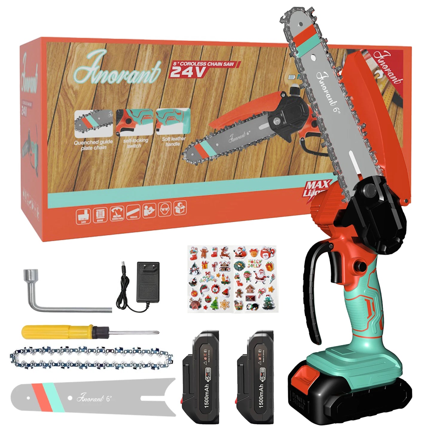 Mini Chainsaw Cordless Electric Chain Saws with 2 Batteries Powered, Super Handheld Portable Saws For Tree Cutting and Courtyard