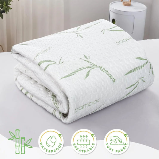 Mattress Protector, 100% Waterproof & Ultra-Tech Cooling Rayon dervied from Bamboo Viscose - Fitted Sheet Style, Deep Pocket
