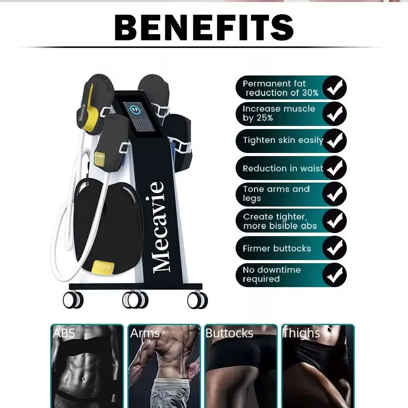 MECAVIE 2026 New Cosmetology Equipment 6500W Hi EMT RF Machine EMSnova Slimming Fat Burning Muscle Stimulation No Downtime