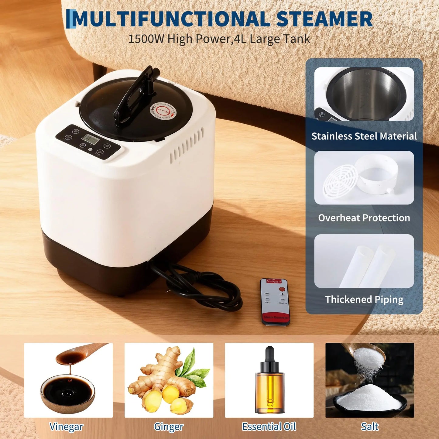 Sauna Box,Portable Sauna for Home with 4L 1500W Steamer,Portable Steam Sauna Tent with Explosion Zroof Zip,99 Mins Timer,Foldable for Home