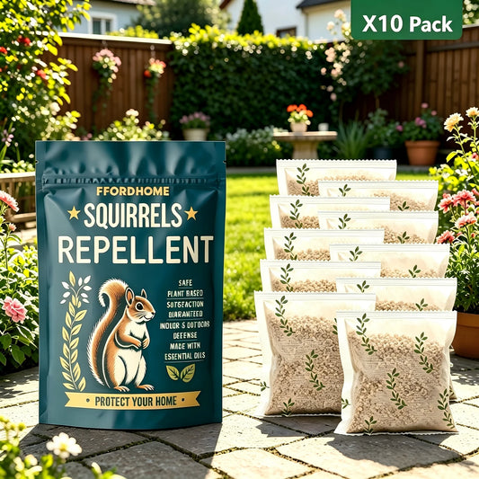 Outdoor Squirrel Repellent, Attic Squirrel Deterrent, Chipmunk Repellent, Squirrel Repeller, Garden Chipmunk Deterrent, Squirrel Repellent, Keep Squirrels Out of Garage - 10 Pack