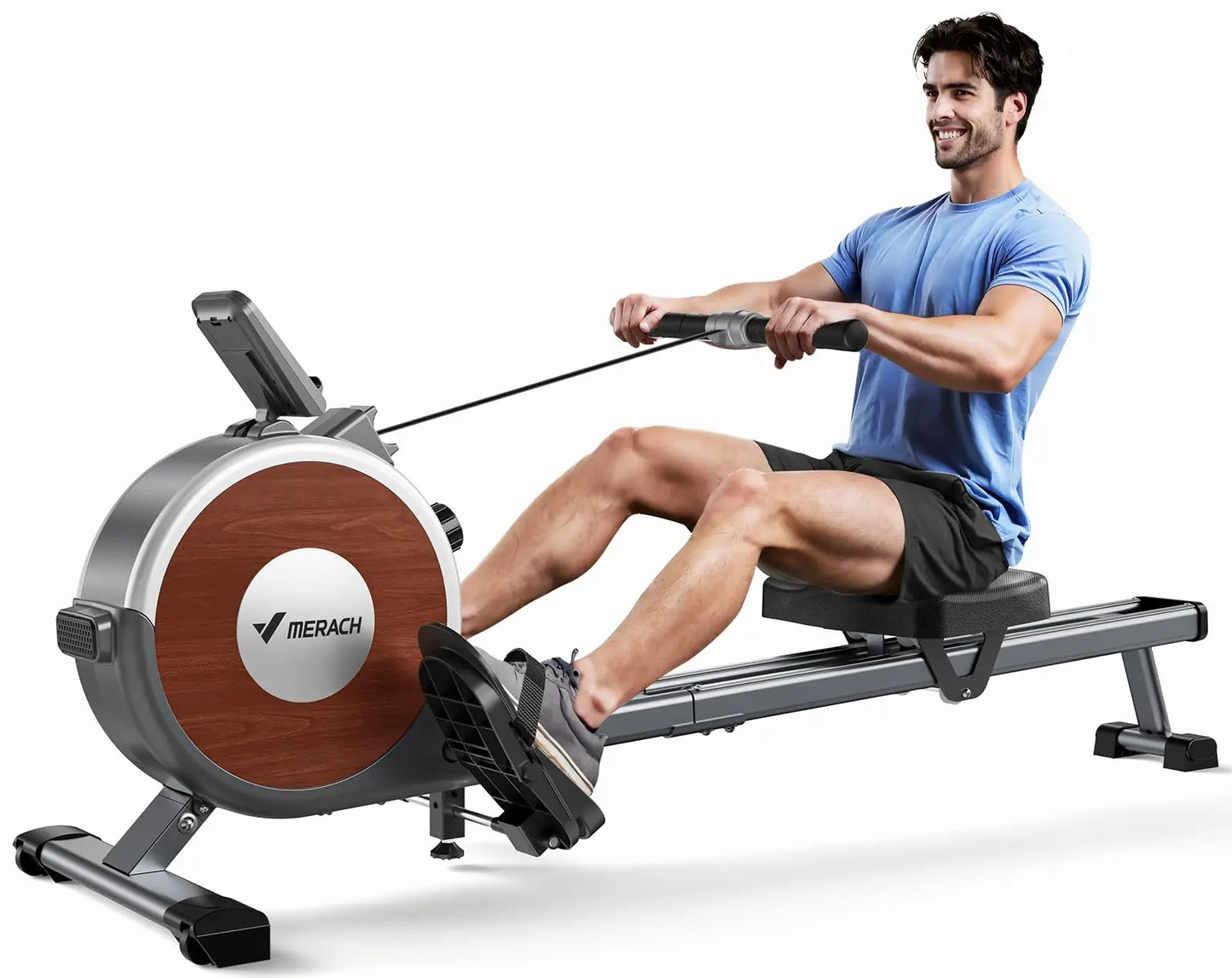 MERACH Rowing Machine Magnetic Rower Machine for Home 16 Levels Quiet Resistance Dual Slide Rail Max 350lb Weight Capacity  R02