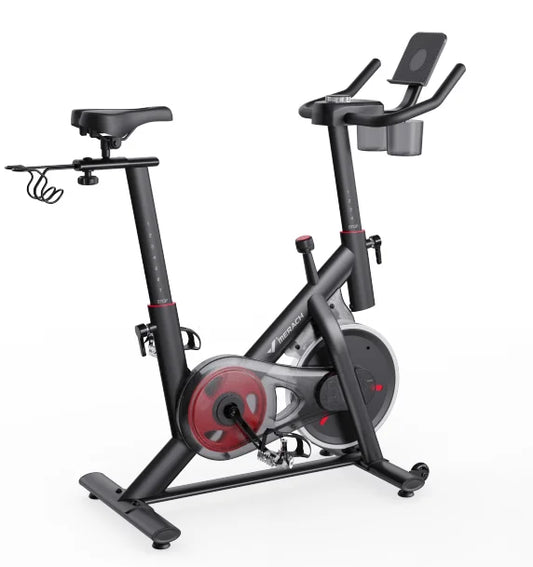 MERACH Exercise Bike Brake Pad/Magnetic Stationary Bike with Exclusive App Low Noise Indoor Cycling Bike with Fitness Courses