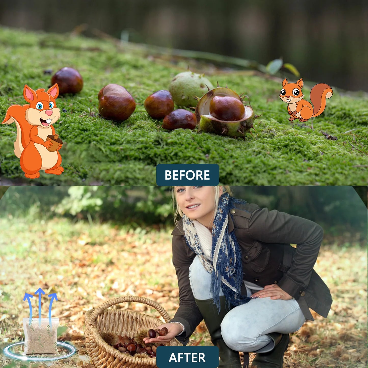 Outdoor Squirrel Repellent, Attic Squirrel Deterrent, Chipmunk Repellent, Squirrel Repeller, Garden Chipmunk Deterrent, Squirrel Repellent, Keep Squirrels Out of Garage - 10 Pack
