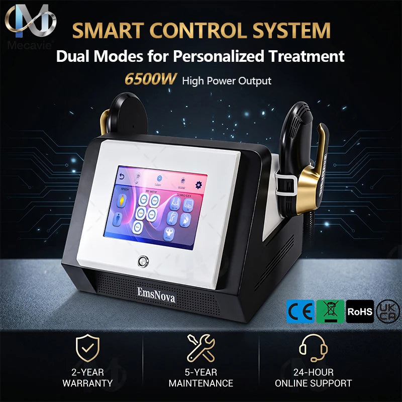 Intelligent Dual Handles 6500W 200HZ EMS RF Beauty Device with High‑Efficiency Fat Reduction, Skin Lifting & Comprehensive Body