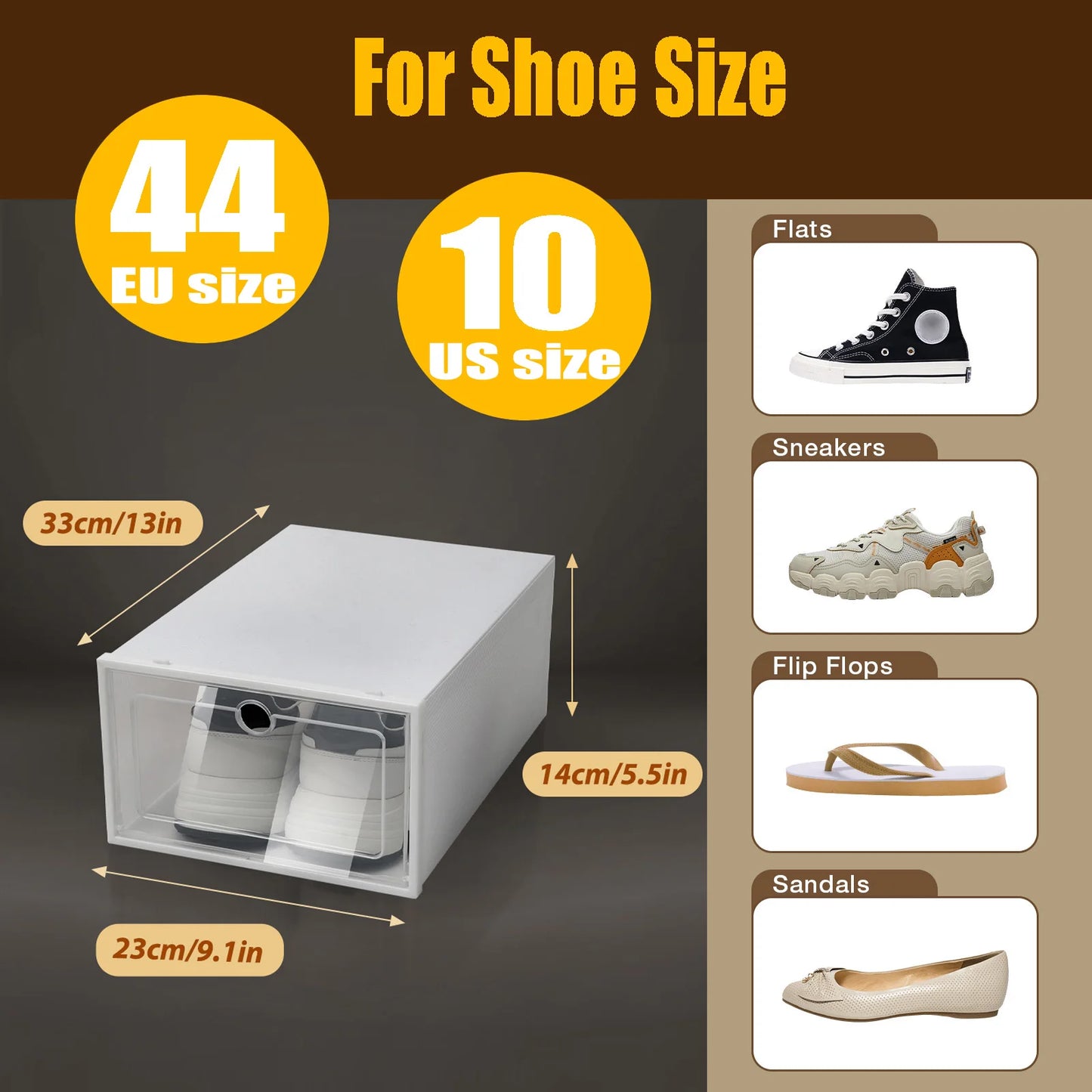 24pcs/set Transparent Plastic Shoe Case Large Thickened Shoe Box Stackable Organizer Drawer Shoe Rack White