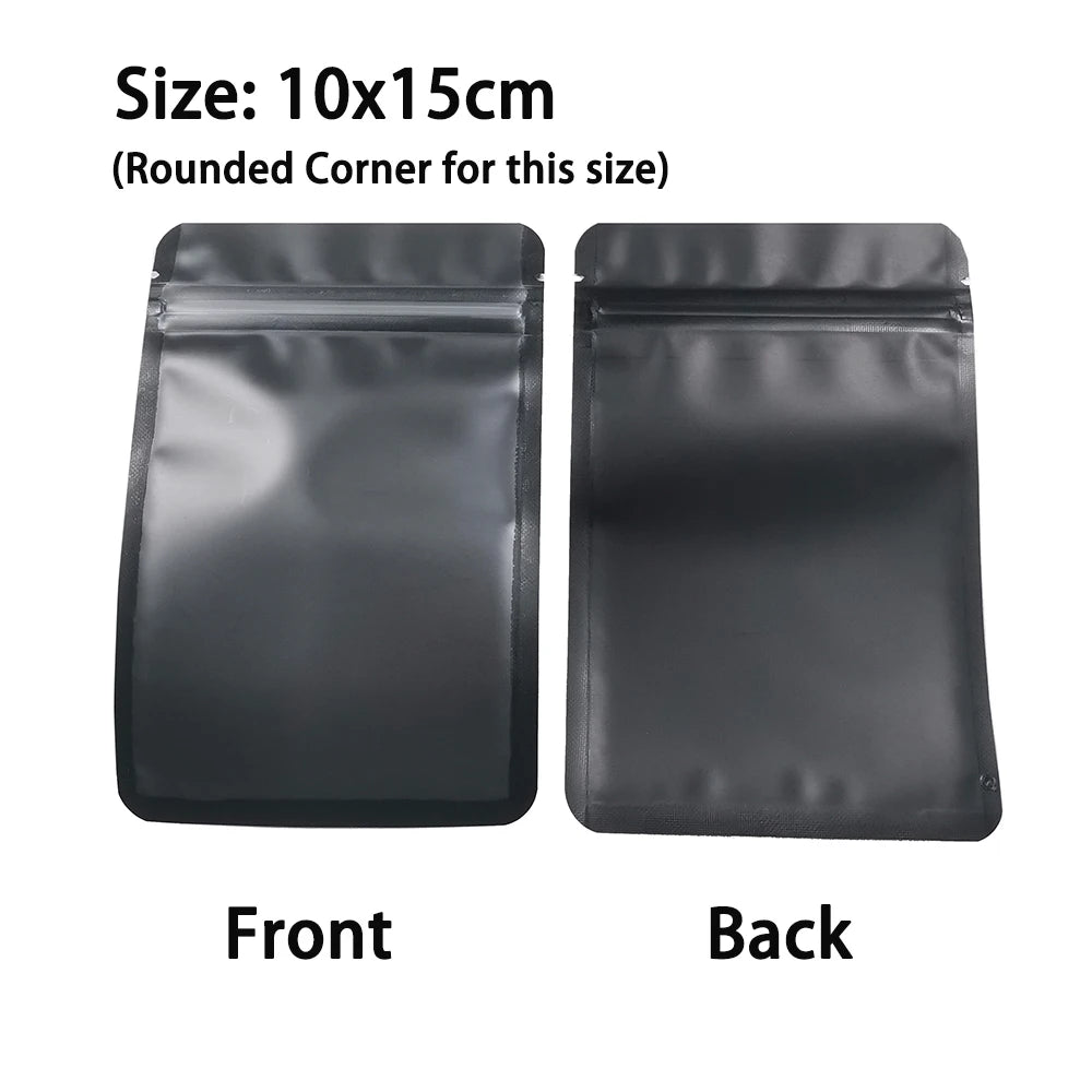 Resealable Zip Lock Bags Food Product Heat Sealable Packing Bag, 100PCS PET Plastic Mylar Pouch with Frosted Window
