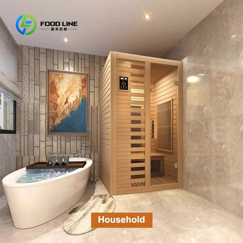 Customized Indoor Sauna Room for Infared Sauna 1-2 Person With Red Light Capsule With Massage