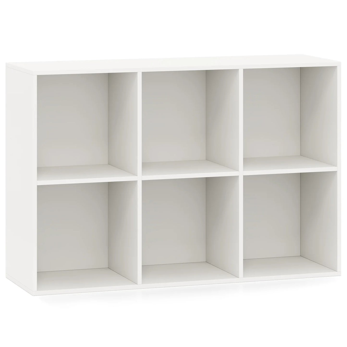 6-Cube Bookcase Modern 3-Tier Storage Organizer Horizontal Vertical Bookshelf