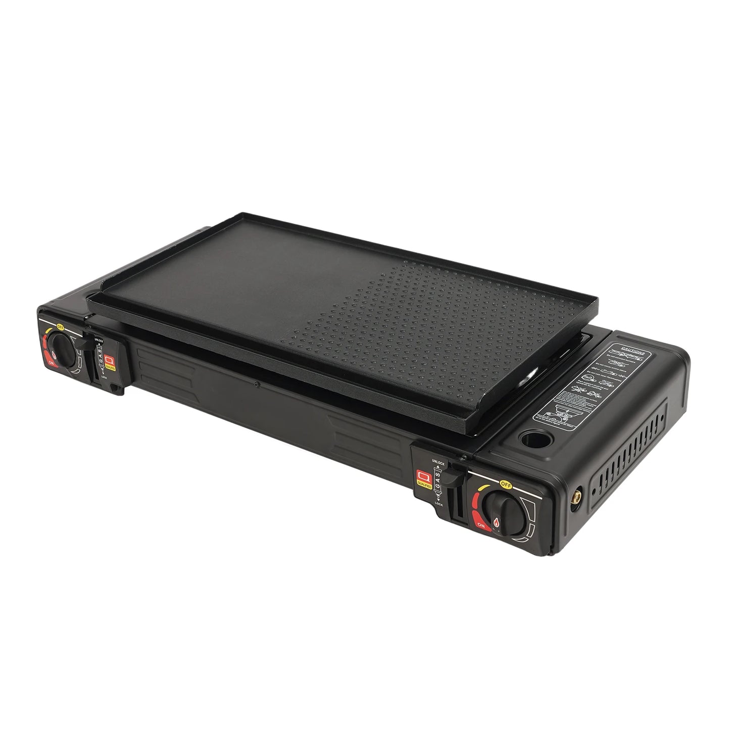 2 Burners Portable Camping Stove, Camping Stove with Baking Tray&Portable Case, 2500W Gas Stove 64*29*12cm