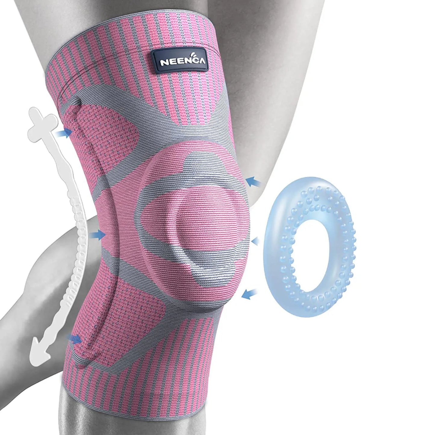 NEENCA Knee Brace Support with Side Stabilizers Patella Gel Knee Compression Sleeve for Knee Pain Meniscus Tear Injury Recovery