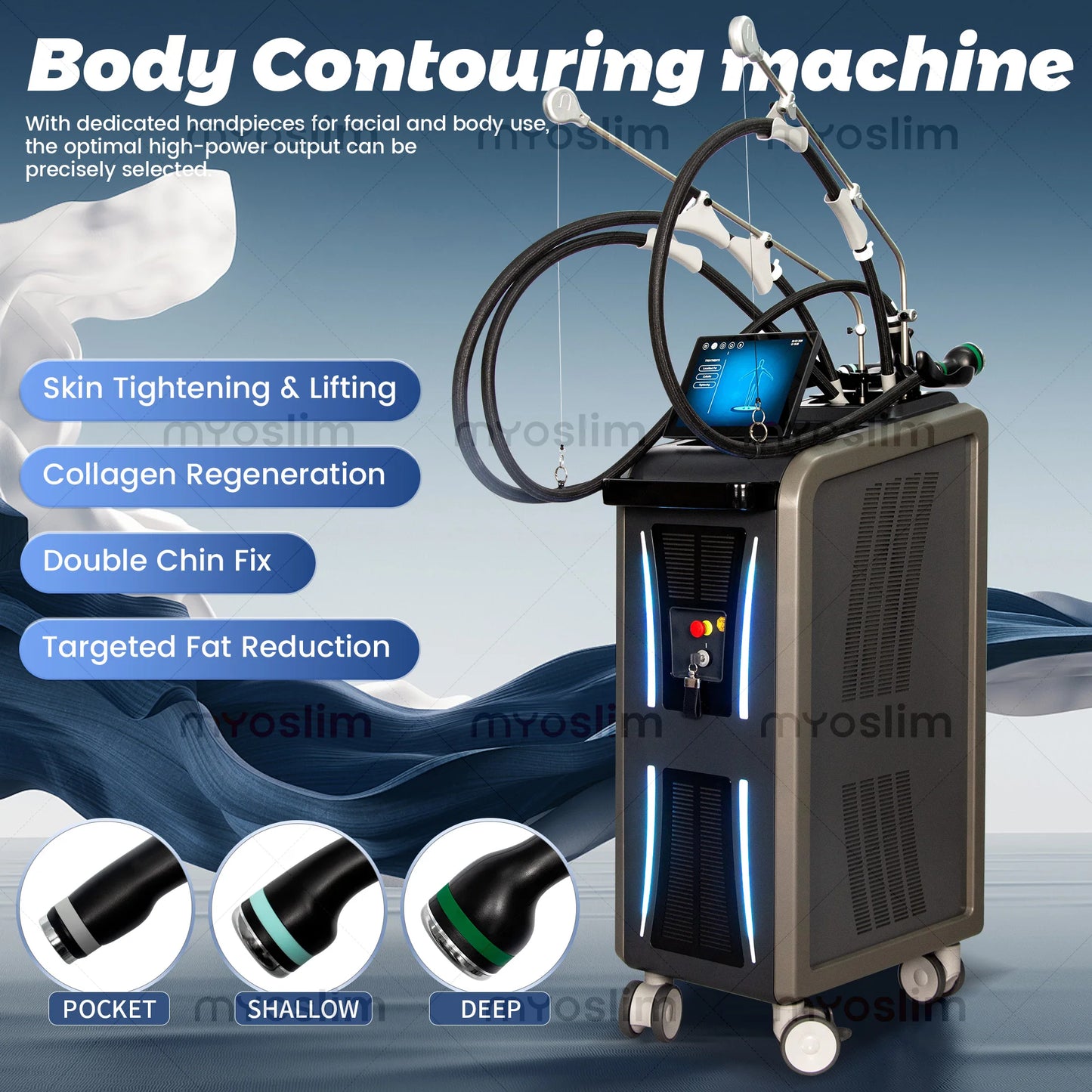 Professional Freeze Slimming Machine, Ice Wave Body Shaping, Skin Tightening & Double Chin Reducer