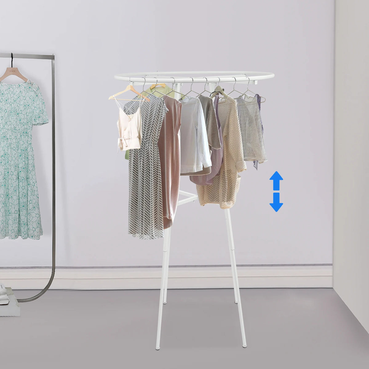 360° 4-6ft Round Clothing Rack  Display Floor Standing Steel Rustproof Garment Hanger Organizer for Bedroom Retail Store Boutique Laundromat Studio Home Entryway Coat Stand