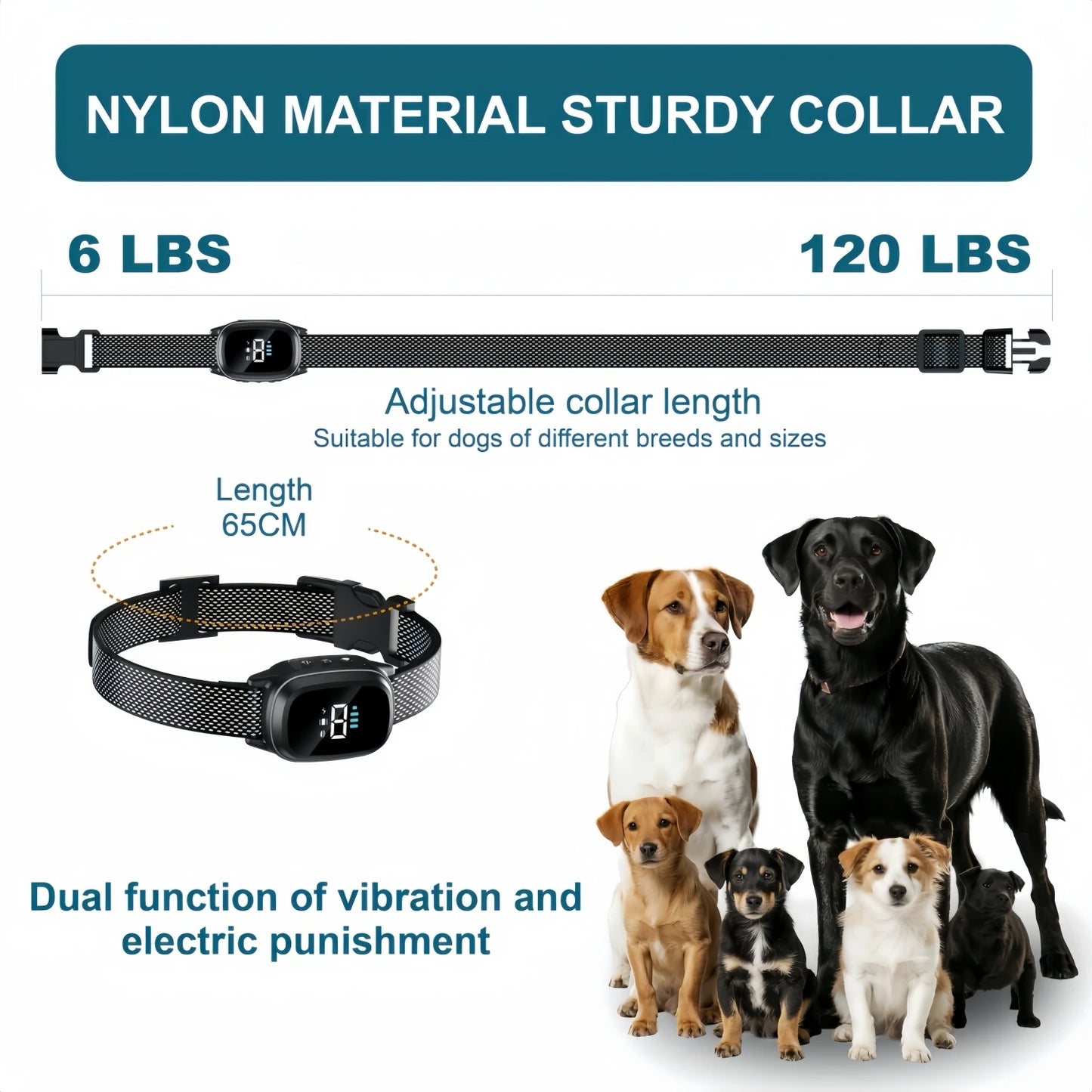 Pet Dog Anti Barking Device USB Rechargeable Dogs Training Collar Ultrasonic Stop Barking Vibration Anti Bark Collar