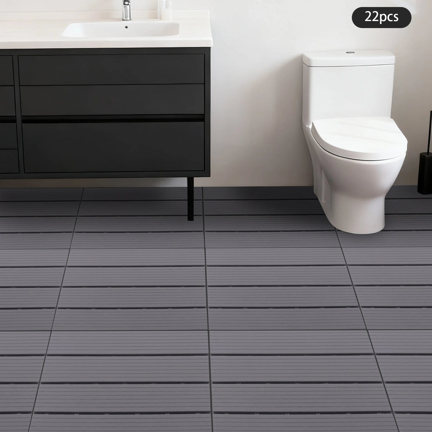 22 PCS Composite Garden Floor Boards 30 x 30cm Quick Splicing DIY Waterproof Anti Slip Outdoor/ Indoor Flooring