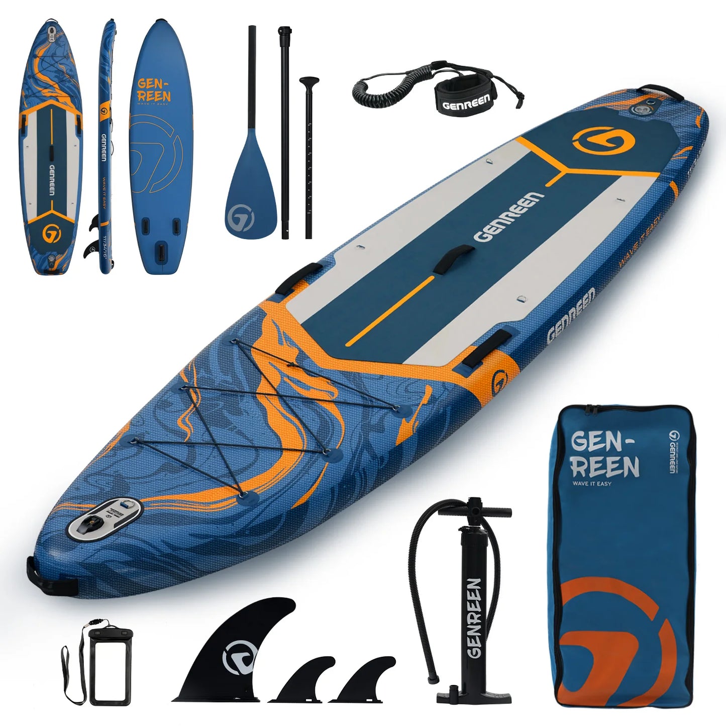 335*83*15cm Durable Inflatable Stand-Up Paddle Board for Surfing, Fishing, and Water Adventures