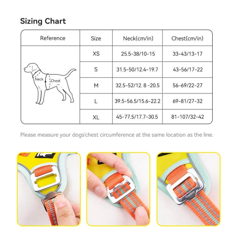 Truelove No Pull Dog Harness Reflective Breathable Adjustable Training Vest for Small Medium Large Dogs Night Walking TLH5657