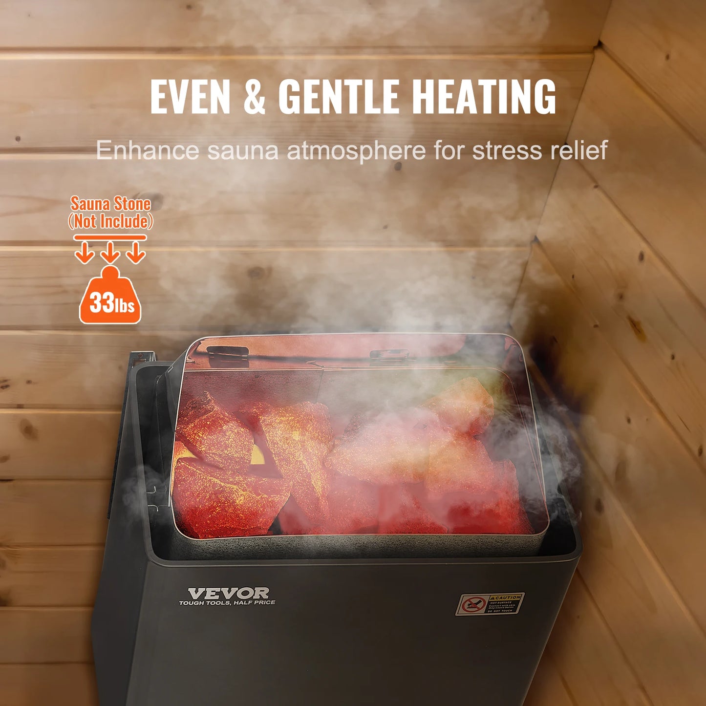 SucceBuy Sauna Heater 3/4.5/6/9KW 220V Electric Sauna Stove Steam Bath Sauna Heater for Max. 317-459 Cubic Feet Home Hotel Spa