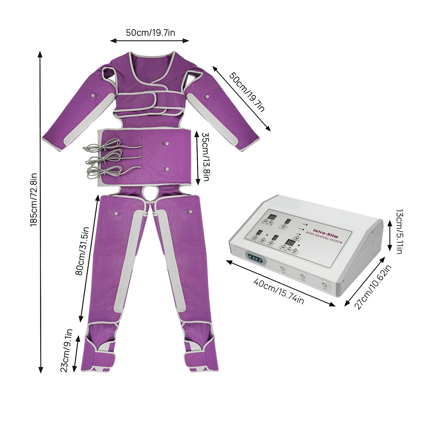 400W Air Pressure Body Slimming Suit, 7 Levels Adjustable Pressotherapy Heating Massage Device for Home Beauty Salon Spa Relief