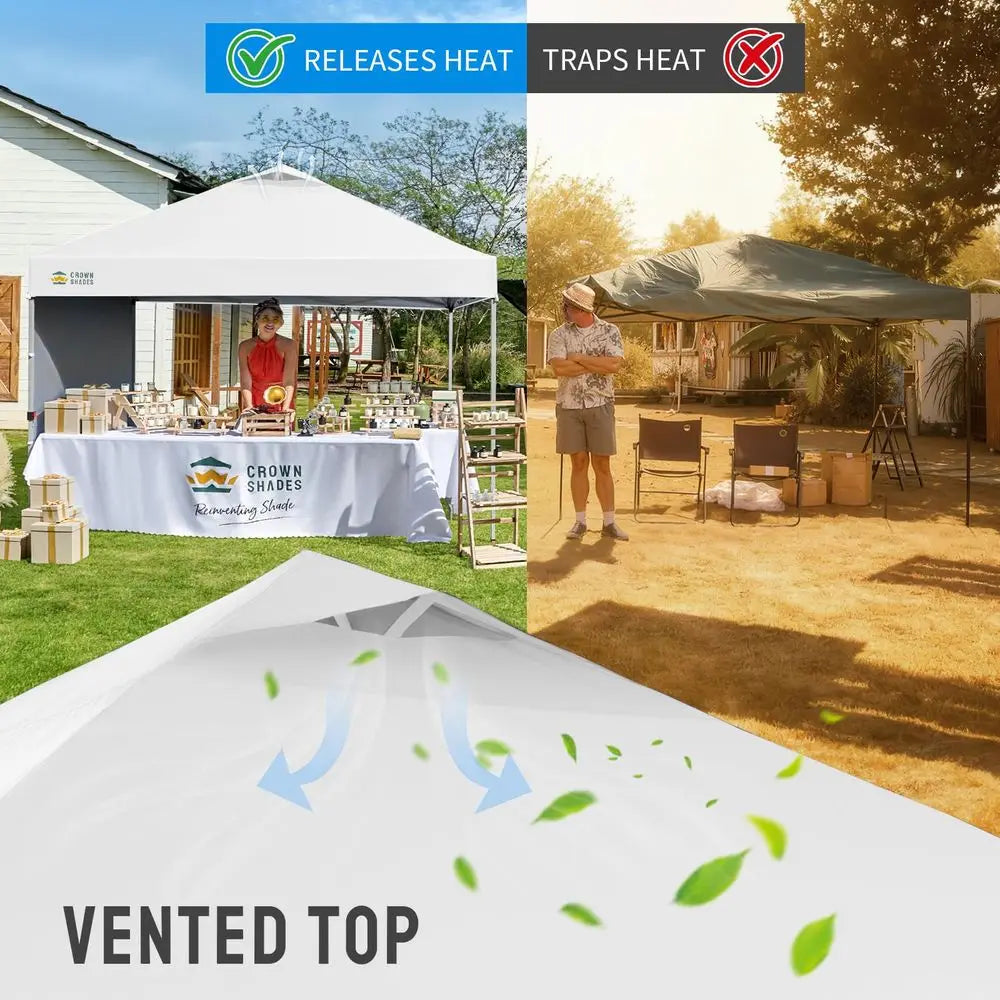 10x10 Pop Up Canopy with 1 Side Wall Beach Tent with One Push Setup Outdoor Sun Shade for Events, Parties, Camping Gazebo with
