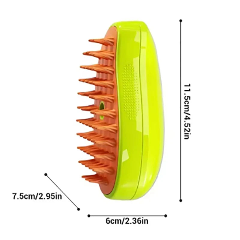 Steam hair removal brush electric spray cat hair brush three in one silicone brush used to massage pets remove floating hairs