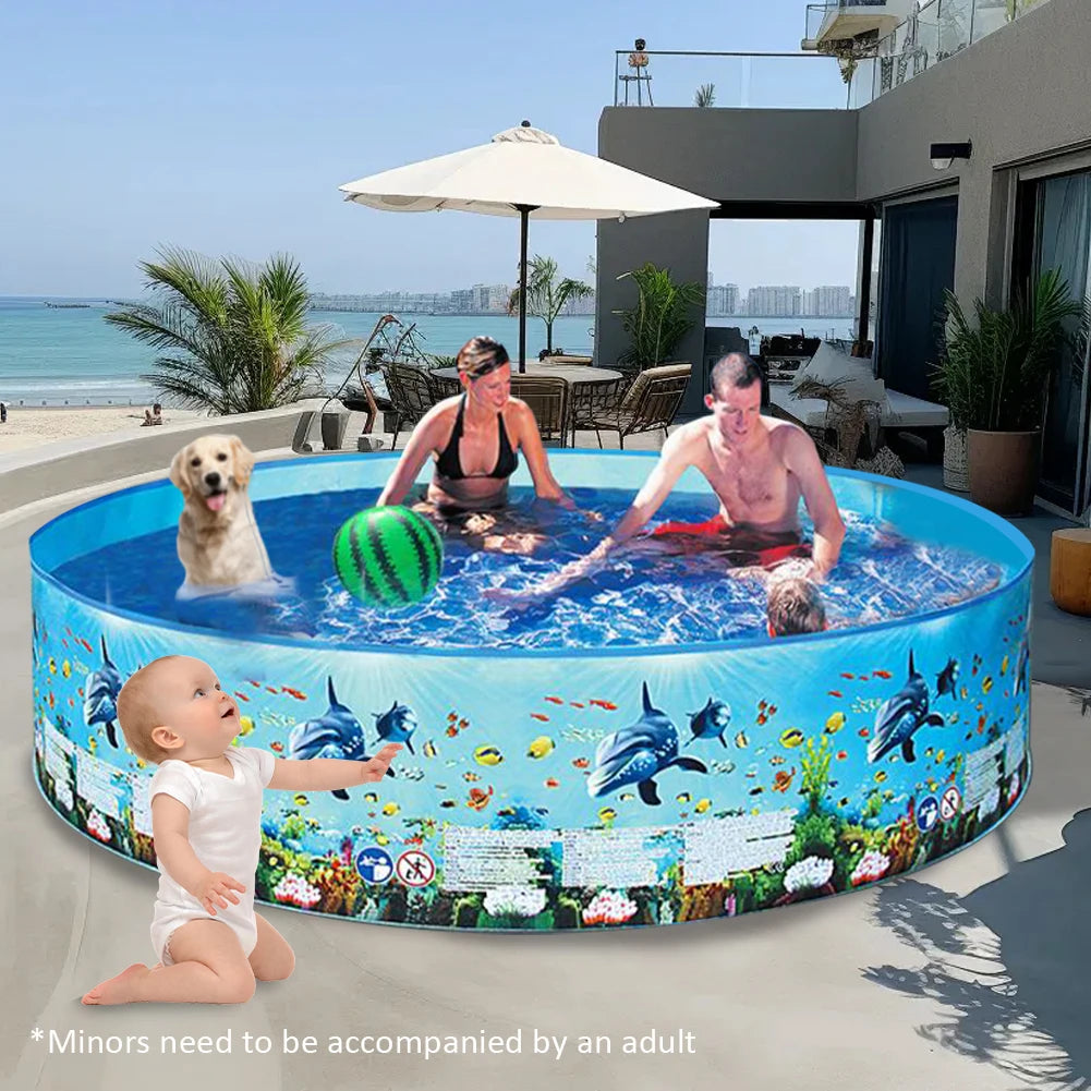 Inflatable Swimming Pool Large Capacity Blow Up Family Pool Baby Bathtub Pool for Outdoor Indoor Playing Water Accessories
