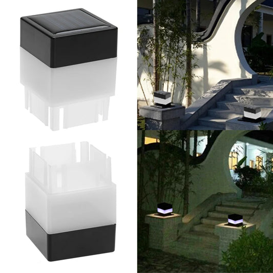 Villa Column Lamps Waterproof LED Fence Deck Column Head Light Outdoor Solar Post Lighting for Patio Garden Decoration