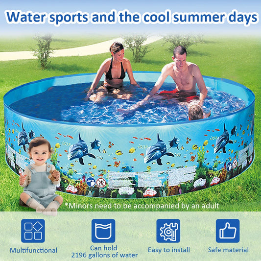 Inflatable Swimming Pool Large Capacity Blow Up Family Pool Baby Bathtub Pool for Outdoor Indoor Playing Water Accessories