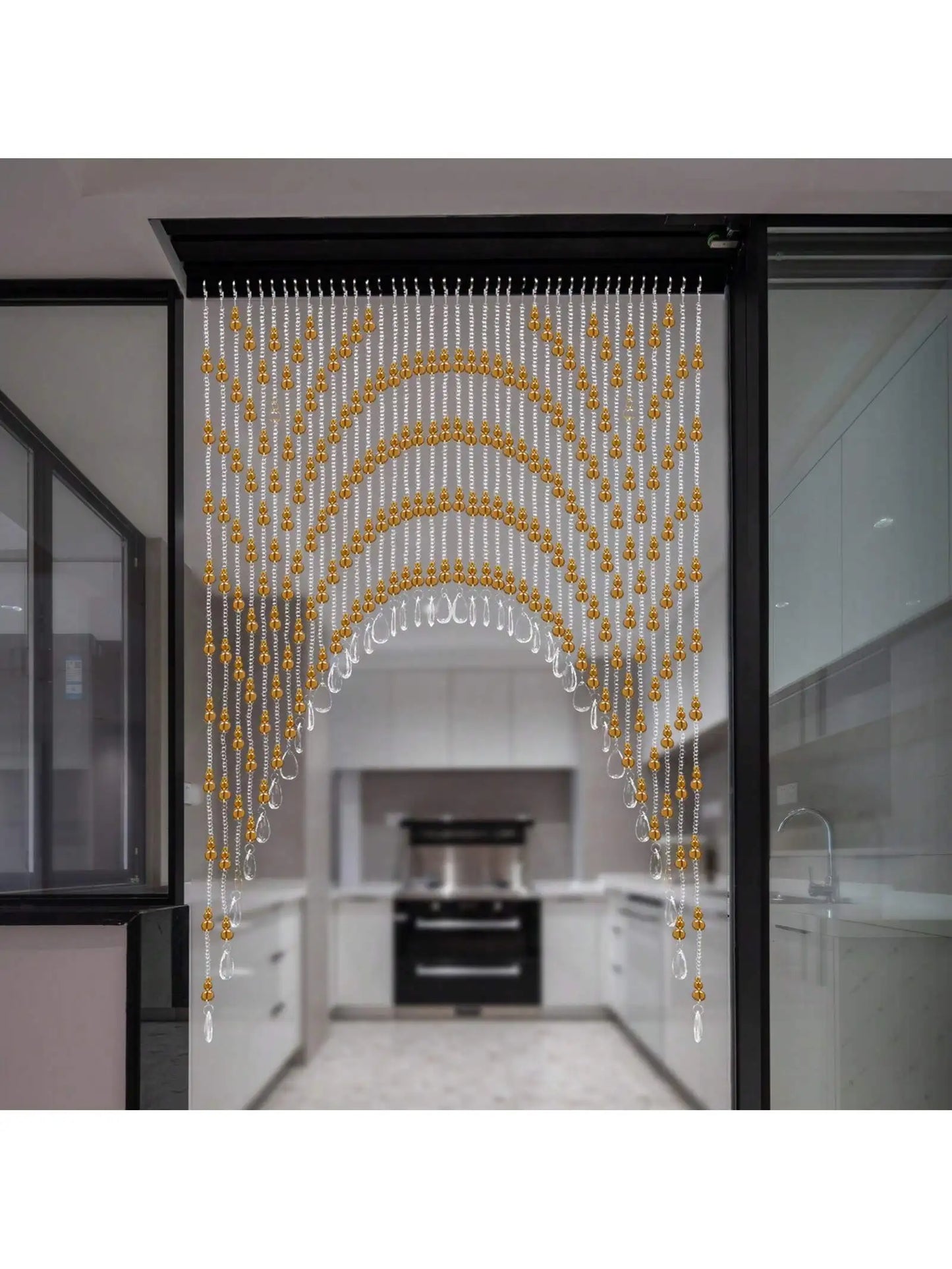 Beaded Door Curtain For Bedroom, Hanging Bead Partition Curtain, Elegant Decorative Door Beads For Privacy And Room Dividing