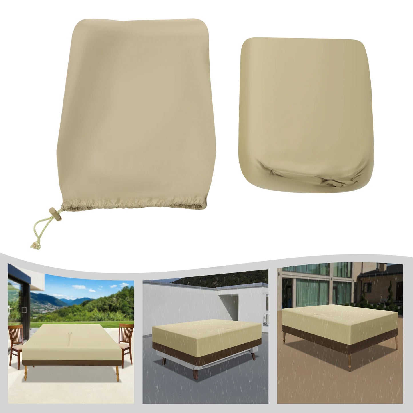 Patio Table & Chair Set Cover 108x83in, Outdoor Furniture Protection Cover, Waterproof UV Resistant 190T Polyester