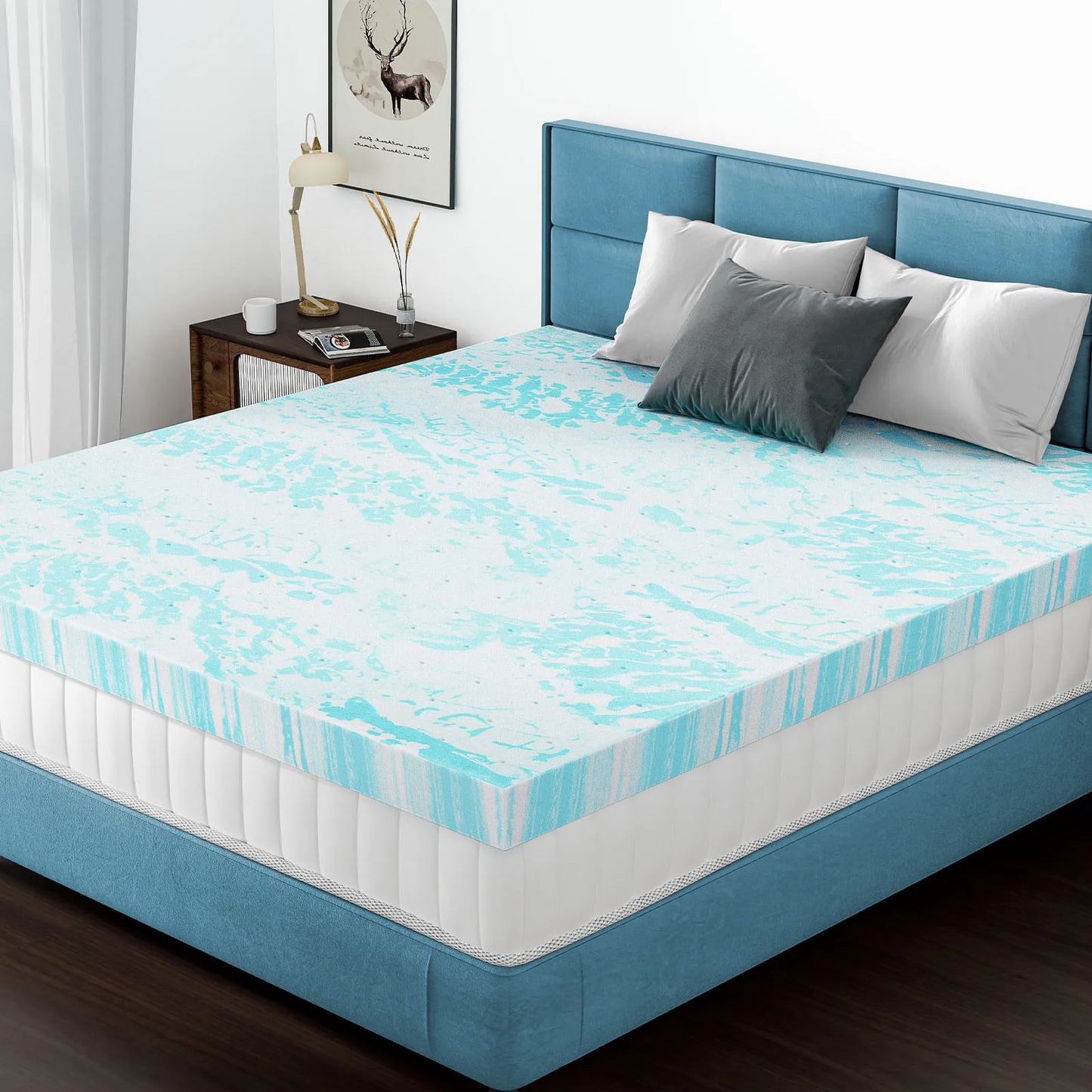 MCQ 2 Inch Soft Bed Mattress Full Size Memory Foam Gel Breathable Cooling Mattress Soft Bed Topper Home Bedroom Furniture