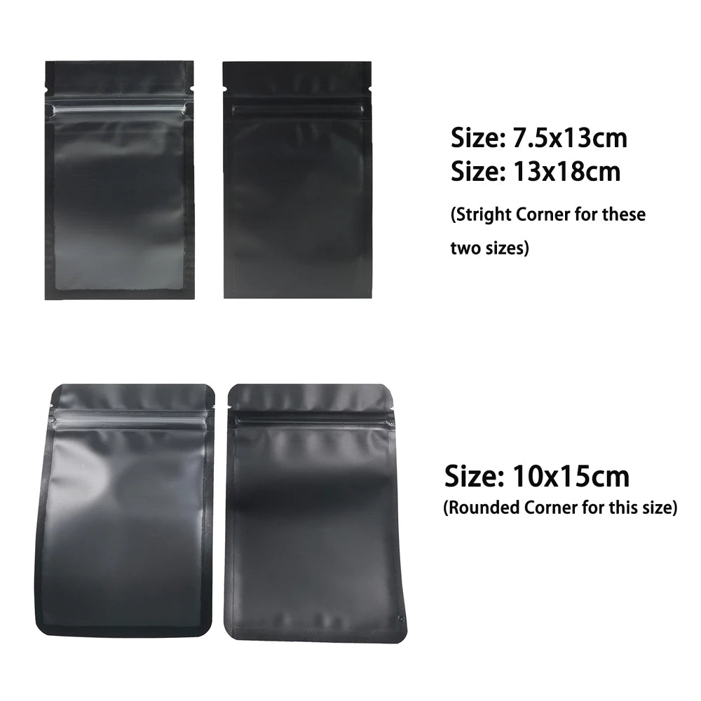Resealable Zip Lock Bags Food Product Heat Sealable Packing Bag, 100PCS PET Plastic Mylar Pouch with Frosted Window