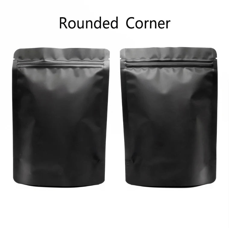 100pcs Premium Matte Black Stand Up Mylar Bags, Aluminum Foil Lined Smell Proof Ziplock Pouches - Best for Coffee & Food Storage