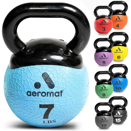 Elite Mini Kettlebells – Weighted Exercise Medicine Ball with Anti-Slip Grip & Wide Handle, Strength Training Kettlebell for Squ
