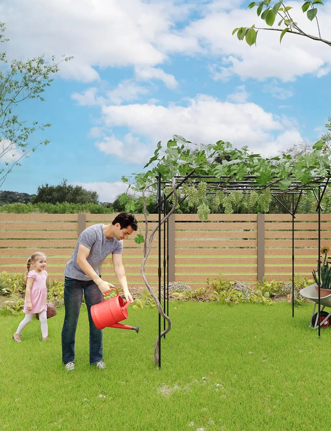 Garden Trellis for Climbing Plants, Metal , Perfect for Weddings, Gazebos, and Outdoor Decor, for Lawn, Party，Easy Assembly