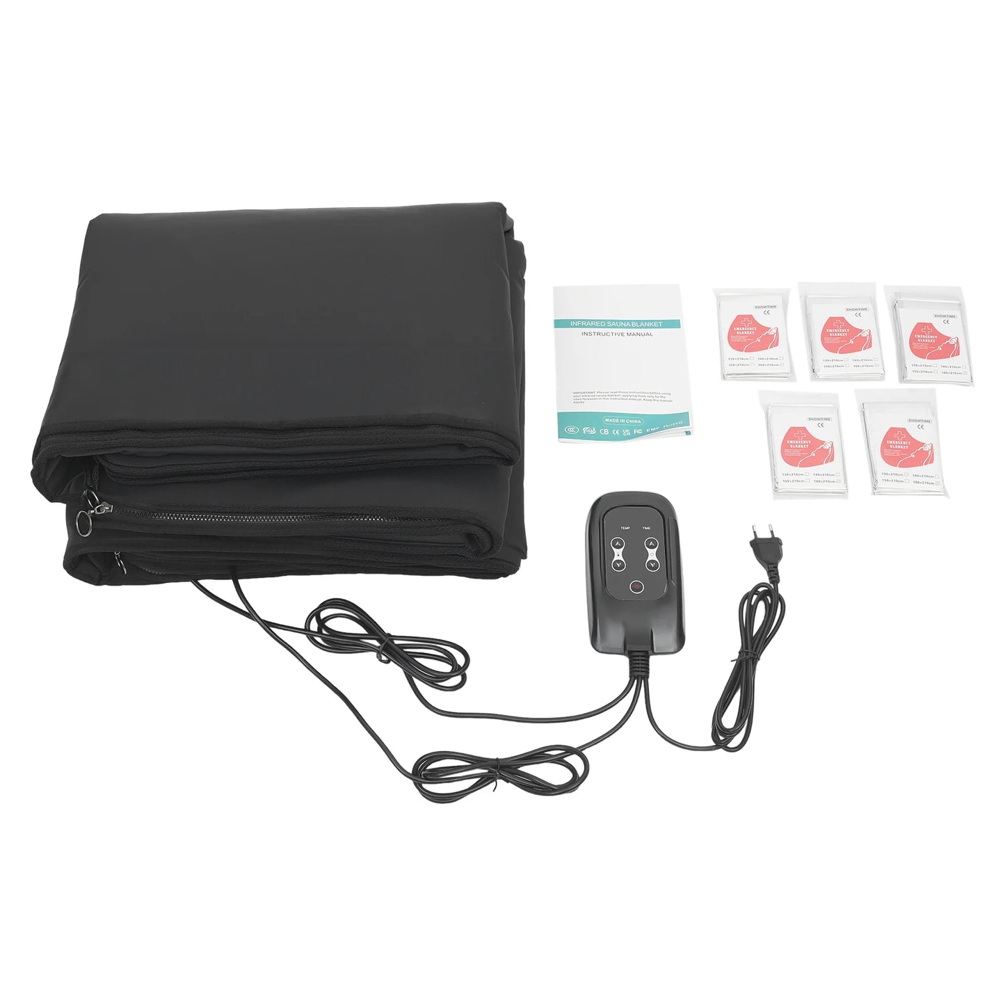 Portable Folding Sauna Blanket 180*80cm, 500W Timeable Heating Blanket Sweat Steam Bag with Remote for Detox Spa Fatigue Relief