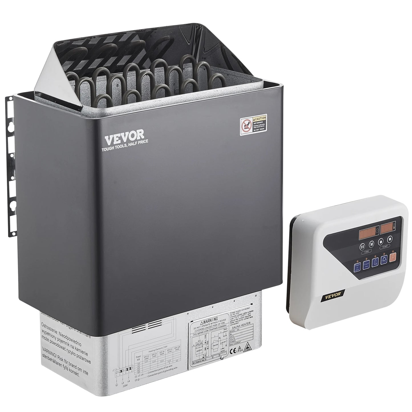 SucceBuy Sauna Heater 3/4.5/6/9KW 220V Electric Sauna Stove Steam Bath Sauna Heater for Max. 317-459 Cubic Feet Home Hotel Spa