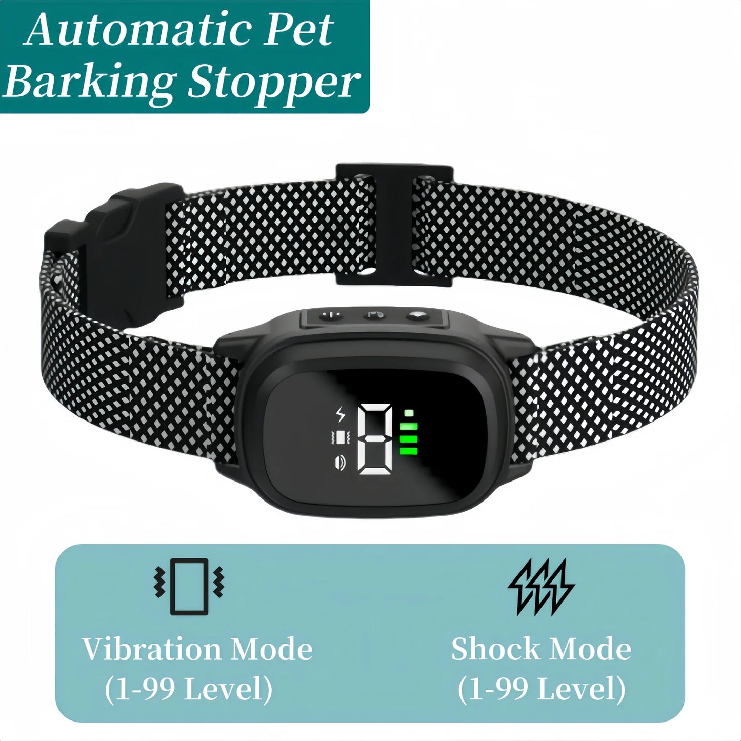 Pet Dog Anti Barking Device USB Rechargeable Dogs Training Collar Ultrasonic Stop Barking Vibration Anti Bark Collar