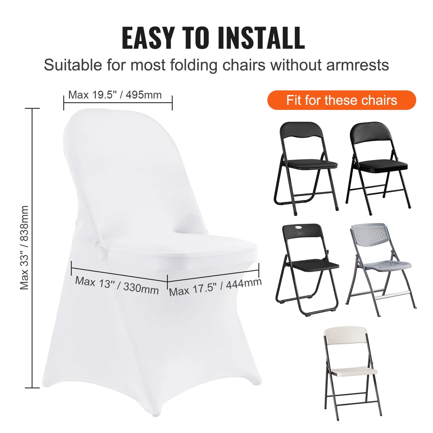 SucceBuy 12-100PcsWedding Chair Covers Spandex Stretch Slipcover for Restaurant Banquet Hotel Dining Party Universal Chair Cover
