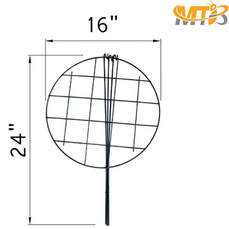 MTB Supply 10 Pack 16 x 24 inch Green Peony Cages for Outdoor Garden Use, Heavy-Duty Steel, Green, Rust-Resistant Support Hoops