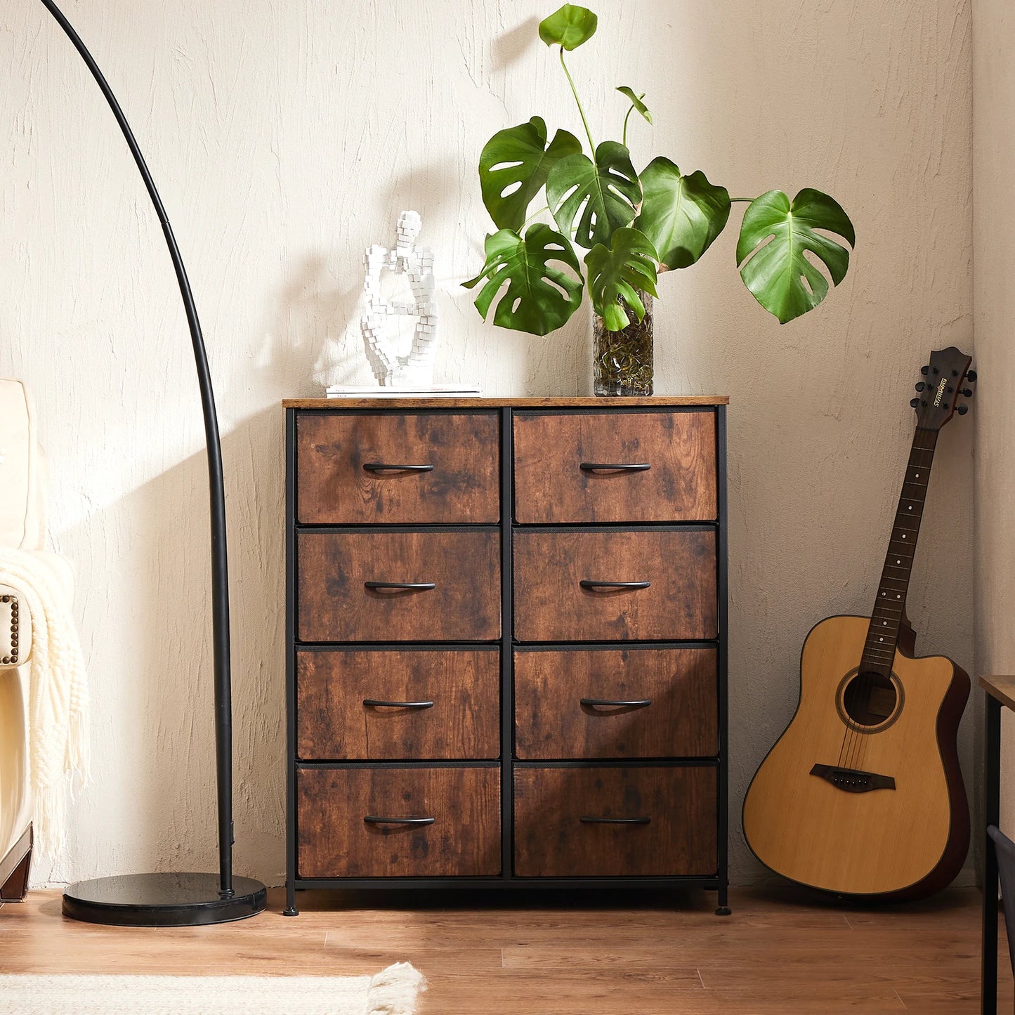 MCQ Fabric 8 Drawers Cabinet For Living Room Beside Nightstand Dresser Tables Storage Closet Chest Clothes Display Furniture