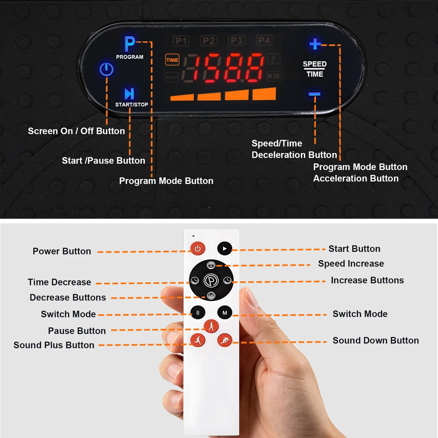 Vibration Plate Exercise Machine Home Fitness Machine Bluetooth for Weight Loss & Full Body Shaping High-Frequency for Fat Burning & Toning 10 Auto 200 Manual Speed Settings Includes Resistance Bands & Yoga Straps Shaker Adju