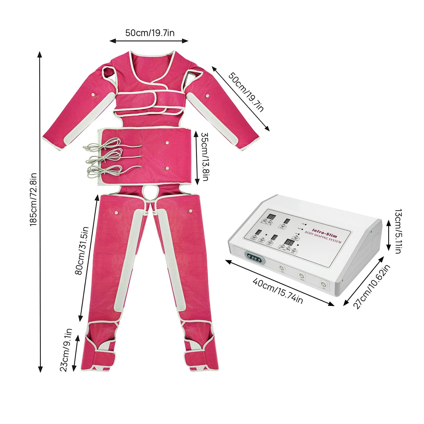 Air Pressure Body Slimming Suit, 7 Levels Adjustable Pressotherapy Heating Massage Device 400W for Home Beauty Salon Spa Relief